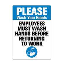 Load image into Gallery viewer, Employees Wash Hands Sign