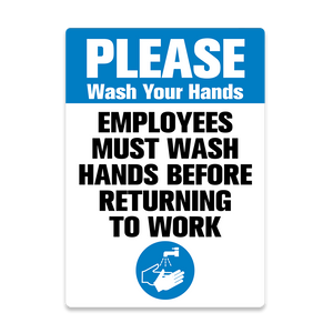 Employees Wash Hands Sign