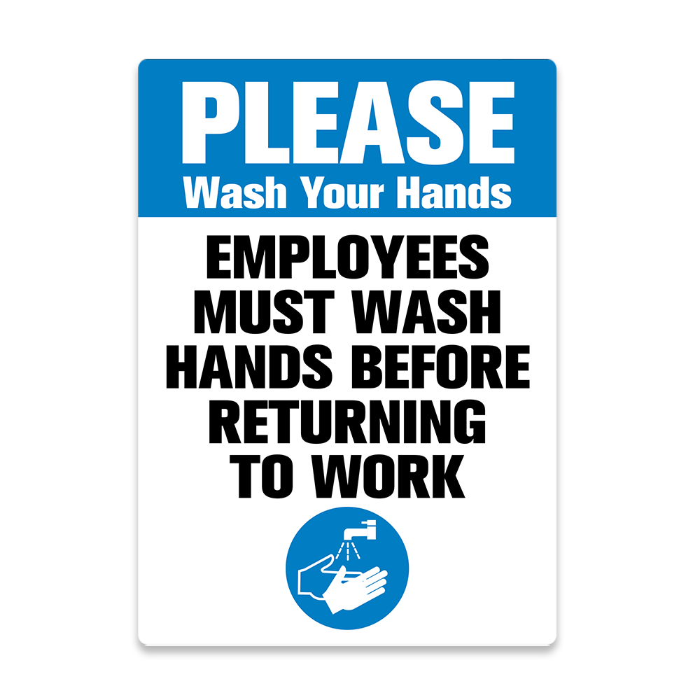 Employees Wash Hands Sign