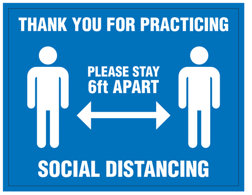 8.5”x11” - “Practice Social Distancing” Sign